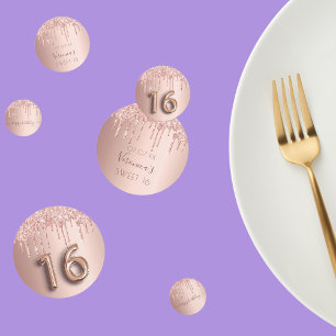 Sweet 16 Rose Gold Glitzer rosa Konfetti