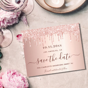 Sweet 16 Rose Gold Glitzer Save the Date Flyer