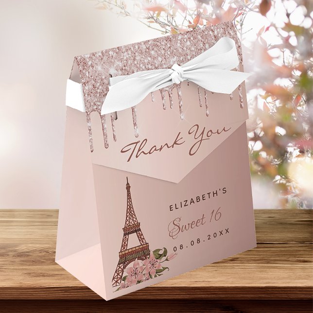 Sweet 16 Rose gold Paris vielen Dank Geschenkschachtel (Von Creator hochgeladen)