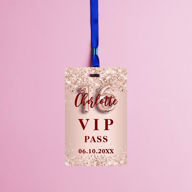 Sweet 16 Rose Gold VIP Party Pass Ausweis (Von Creator hochgeladen)