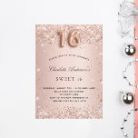 Sweet 16 Rose Goldrot Glitzer Glitzern Luxus Einladung<br><div class="desc">Für eine elegante Sweet 16,  16. Geburtstagsfeier. Eine Rose mit goldenem Farbverlauf. Dekoriert mit Rose Gold Imitate Glitzer Staub. Personalisieren und fügen Sie einen Namen und Party-Details hinzu. Der Name wird mit einem handgeschriebenen Stilskript geschrieben. Nummer 16 wird mit einem Schriftart im Ballonstil geschrieben.</div>