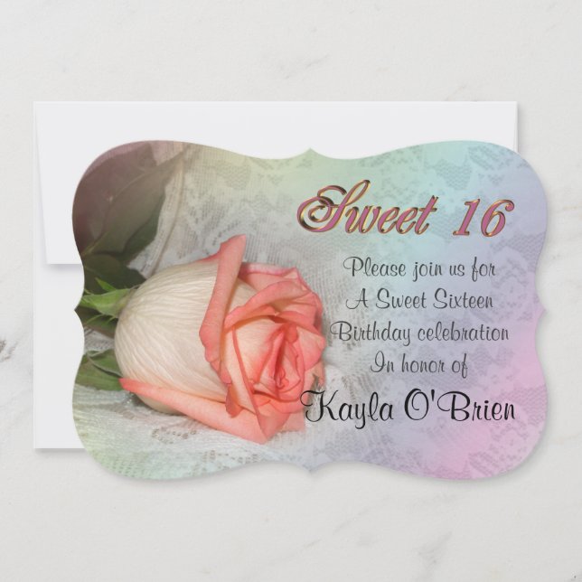 Sweet 16 rose Invitation (Devant)