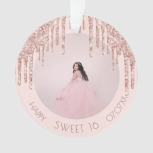Sweet 16 rose or parties scintillant gouttes photo
