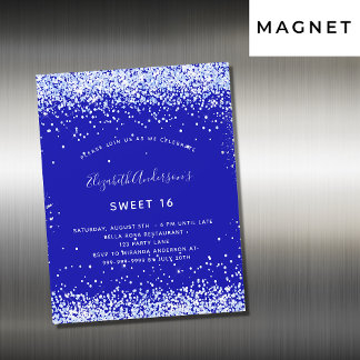 Sweet 16 Royal Blue Luxus Magneteinladung