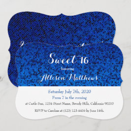 Sweet 16 Royal Blue Sparkle Einladung