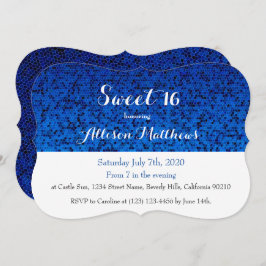 Sweet 16 Royal Blue Sparkle Invitation