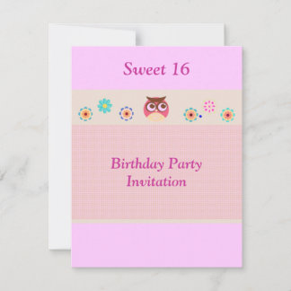 Sweet 16 Schale und Blume zum Geburtstag Einladung