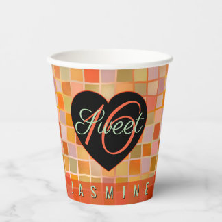 Sweet 16 Schwarz Herz Teeny Pappbecher