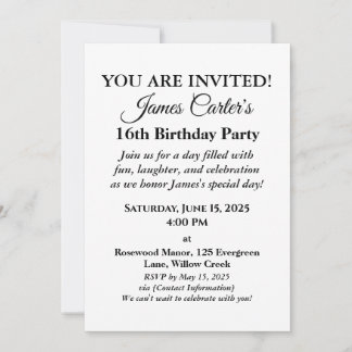 Sweet 16 Splash Bash : Invitation de la fête de pi