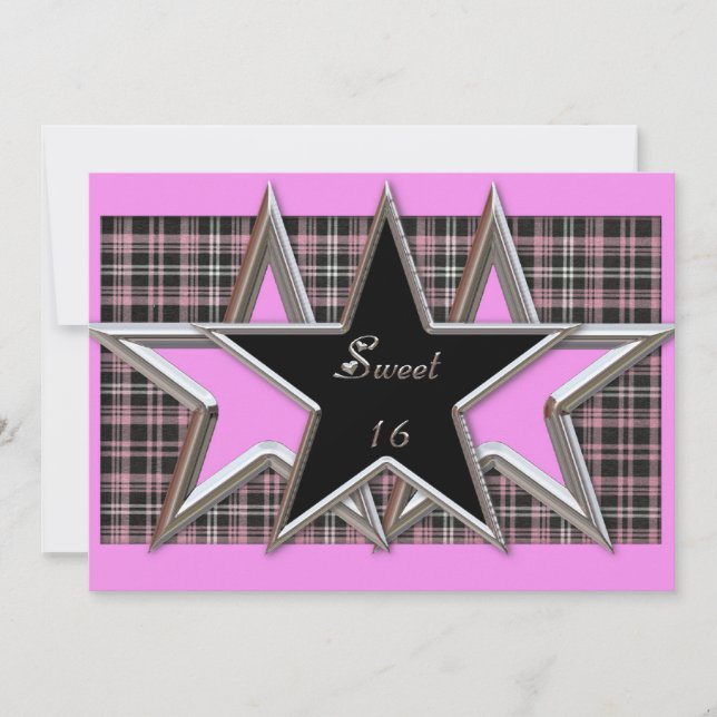 Sweet 16 Star Party Invitation (Devant)