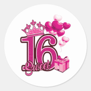 Sweet 16 Stickers Blanc Anniversaire