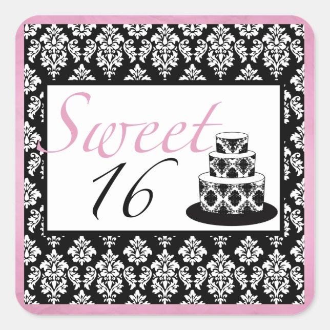 Sweet 16 Stickers de fête d'anniversaire (Devant)