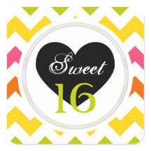 Sweet 16 Stickers: Summer Pastel Zickzack Print