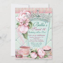 Sweet 16 Tea Party Einladung