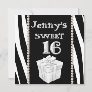 SWEET 16 TIERDRUCKEN Party Einladung