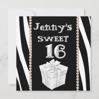 SWEET 16 TIERDRUCKEN Party Einladung