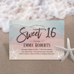 Sweet 16 Tropical Summer Beach Geburtstagsparty Einladung<br><div class="desc">Sweet 16 Tropical Summer Starfish Beach zum Geburtstag Einladungen.</div>