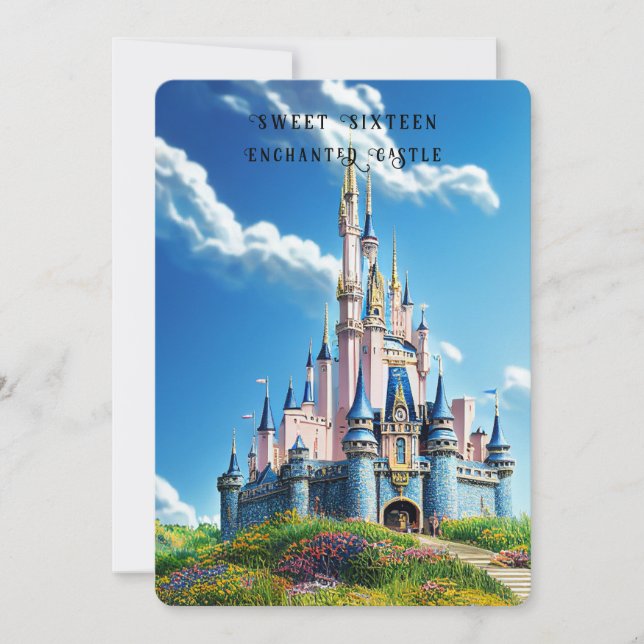 Sweet 16 Verzaubertes Schloss Einladung (Vorderseite)