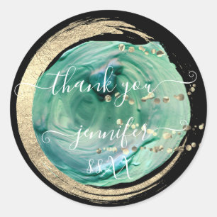Sweet 16. Vielen Dank, dass Sie Gold Save the Date Runder Aufkleber