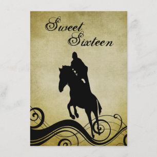 Sweet 16 Vintag Horse Jumping Birthday Einladung