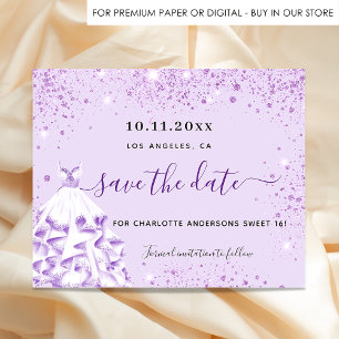 Sweet 16 violet Kleidung Save the Date Flyer