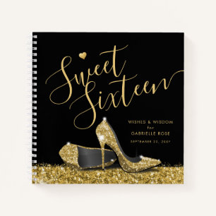 Sweet 16 Voeux Conseil Black Gold Livre d'invités