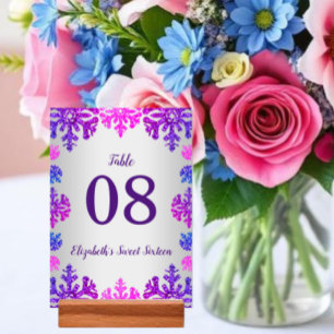 Sweet 16 Winter Snowflake Geburtstag Tischnummer