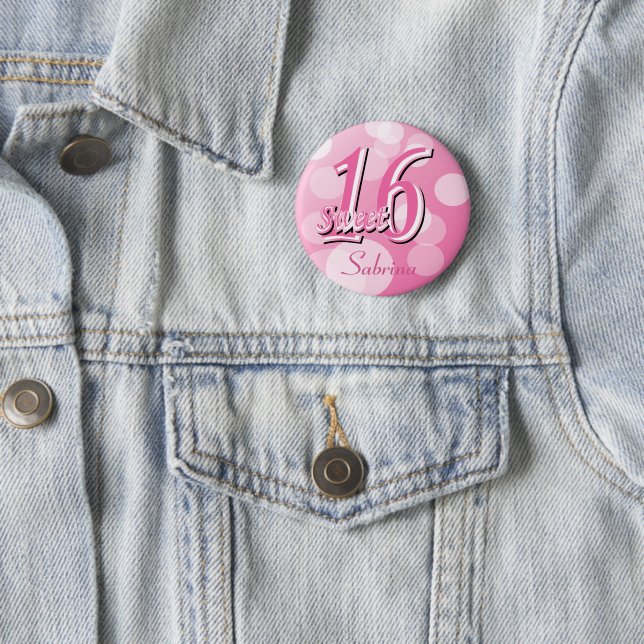 Sweet 16 Word Art | 16. Geburtstag Button (Beispiel)