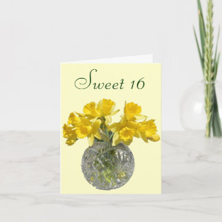 Sweet 16 Yellow Daffodil Bouquet Einladung