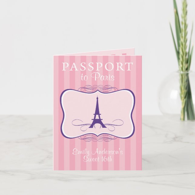 Sweet 16th Passport Invitation (Devant)