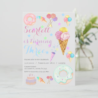 Sweet 3. Geburtstag Einladung