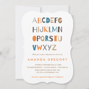 Sweet ABC Modern Baby shower Invitation