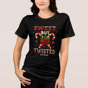 Sweet aber gefickt Candy Cane Weihnachtsgeschenk Tri-Blend Shirt