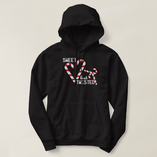 Sweet aber gefickt Candy Cane Winter Christmas Fam Hoodie (Design vorne)