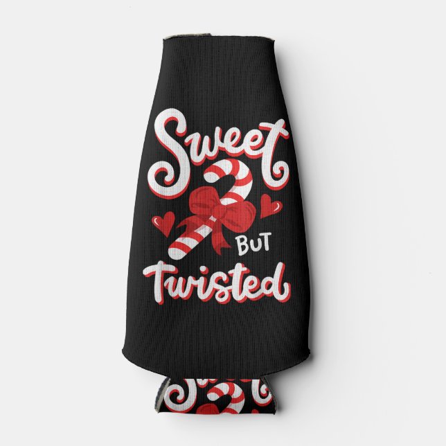 Sweet aber gefickt Funny Weihnachts Candy Cane Xma Flaschenkühler (Vorderseite)