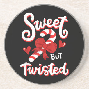 Sweet aber gefickt Funny Weihnachts Candy Cane Xma Getränkeuntersetzer