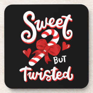 Sweet aber gefickt Funny Weihnachts Candy Cane Xma Getränkeuntersetzer