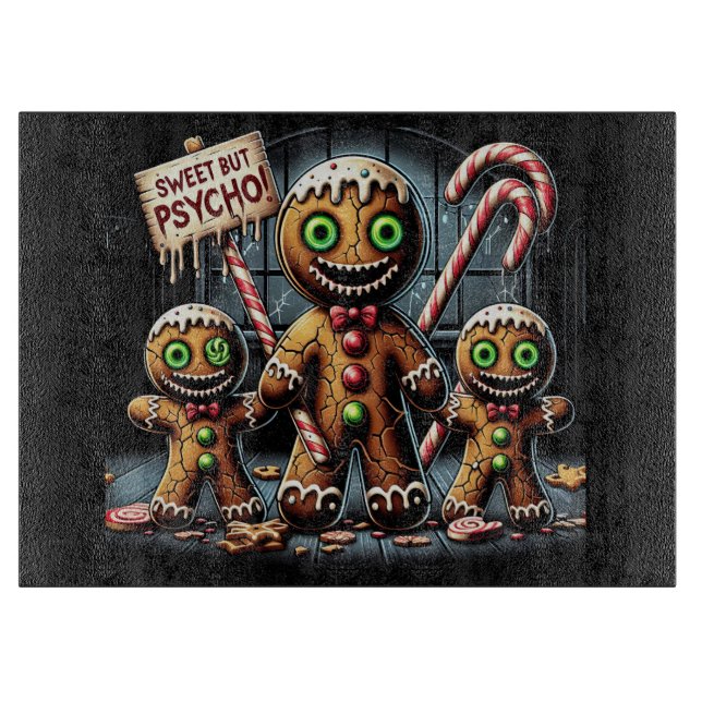 Sweet Aber Psycho Ginger Breadmen Schneidebrett (Vorderseite)