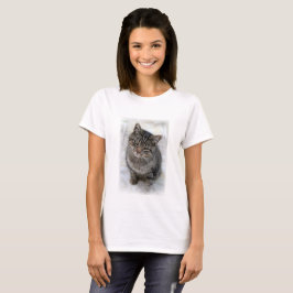 Sweet Adorable Cat Crew Neck T - Shirt