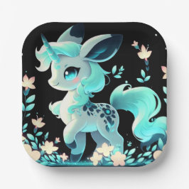 Sweet Adorable Unicorn Kinderdusche Pappteller