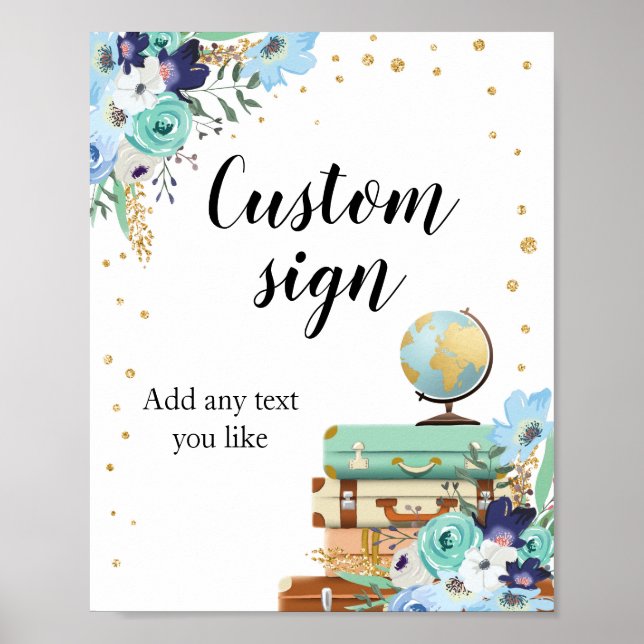 Sweet Adventures signalisiert Reisedusche Custom G Poster (Vorne)