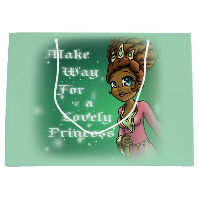 Sweet African American Princess Birthday Große Geschenktüte (Vorderseite)