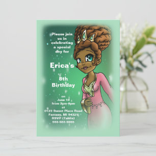Sweet African American Princess Birthday Party Einladung