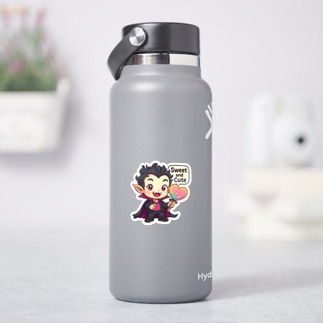 "Sweet and Cute" Chibi Vampire Sticker (HydroFlask)