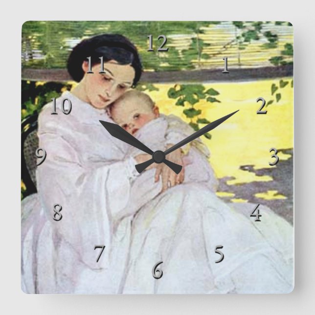 "Sweet and Low" Quadratische Wanduhr (Vorderseite)