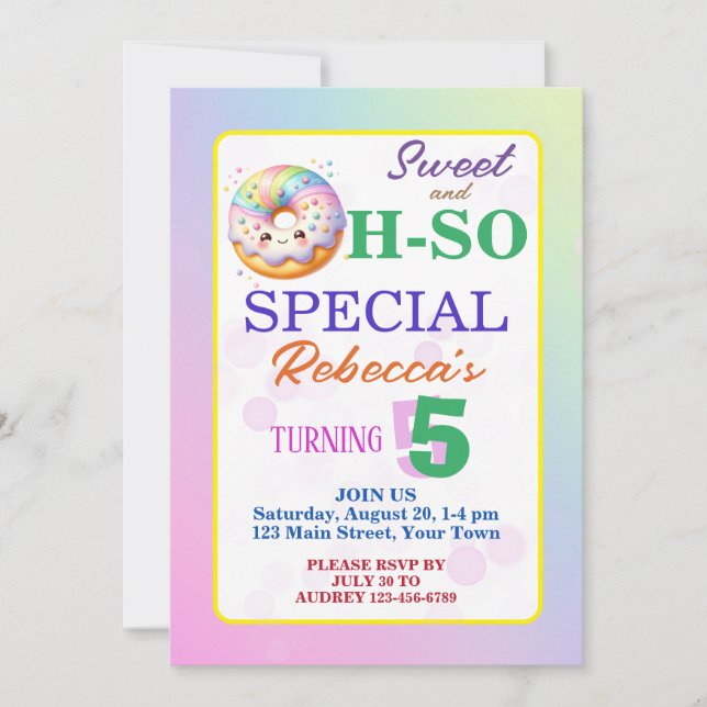 Sweet and Oh-So Special Geburtstag Doughnut Einladung (Vorderseite)