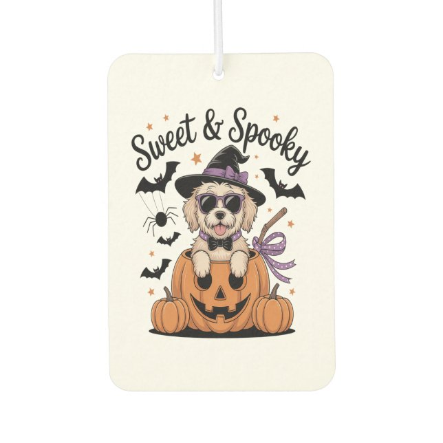 Sweet and Spooky Dog Halloween Autolufterfrischer (Vorderseite)