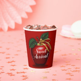 Sweet Ankunft Red Apple Baby Dusche Pappbecher