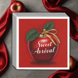 Sweet Ankunft Red Apple Baby Dusche Serviette
