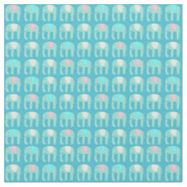 Sweet Aqua Blue Elephants Muster Stoff